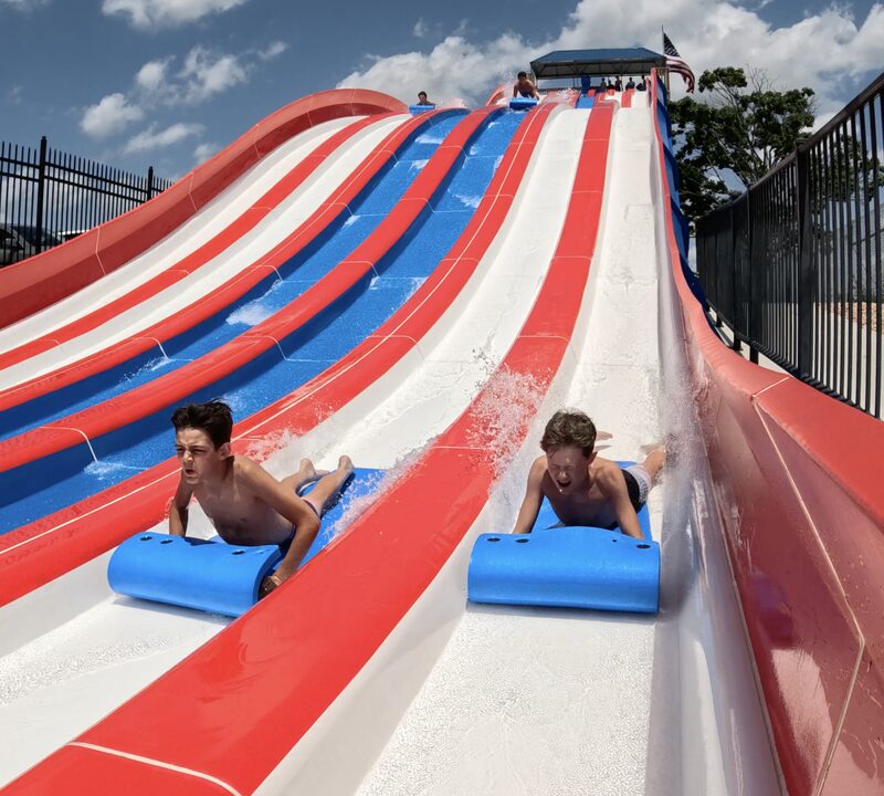 Racers on Patriot's Plunge